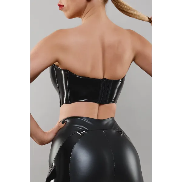 Schwarzes Damen-Top TDGerda001 von Demoniq Total Domination Collection | Fesselliebe.de