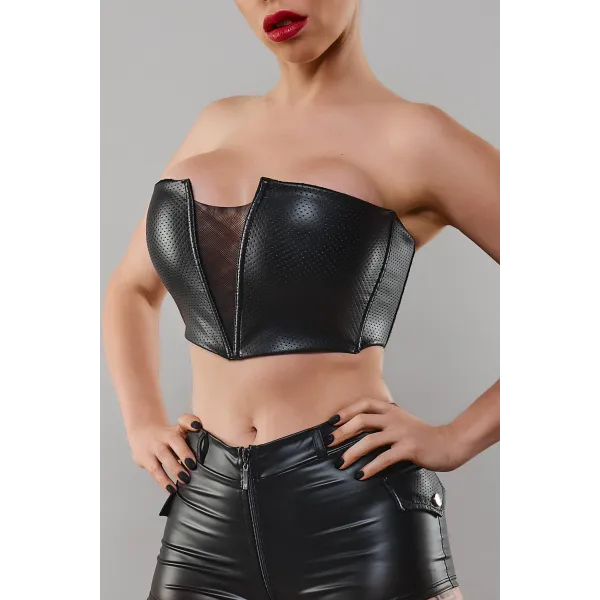 Schwarzes Damen-Top TDHilda001 von Demoniq Total Domination Collection | Fesselliebe.de