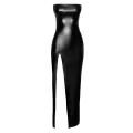 F336 langes Wetlook Kleid von Noir Handmade
