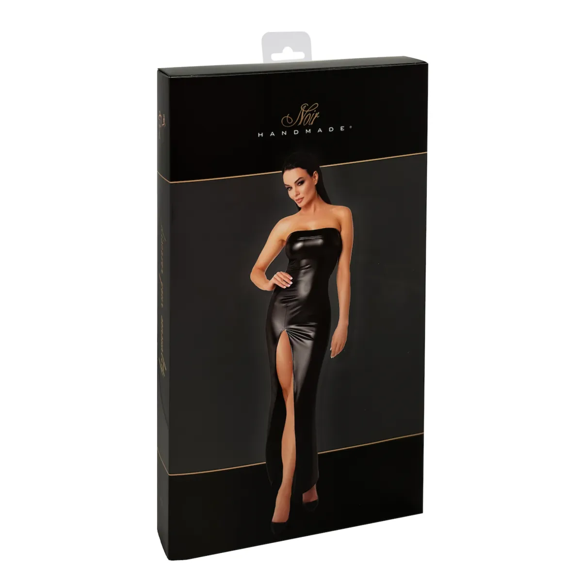 F336 langes Wetlook Kleid von Noir Handmade | Fesselliebe.de
