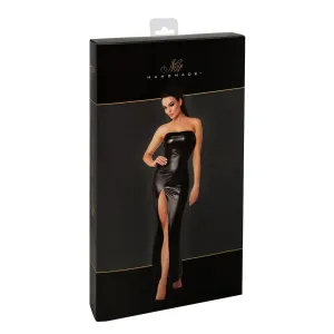F336 langes Wetlook Kleid von Noir Handmade