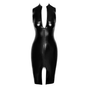 F337 halblanges Wetlook Kleid von Noir Handmade