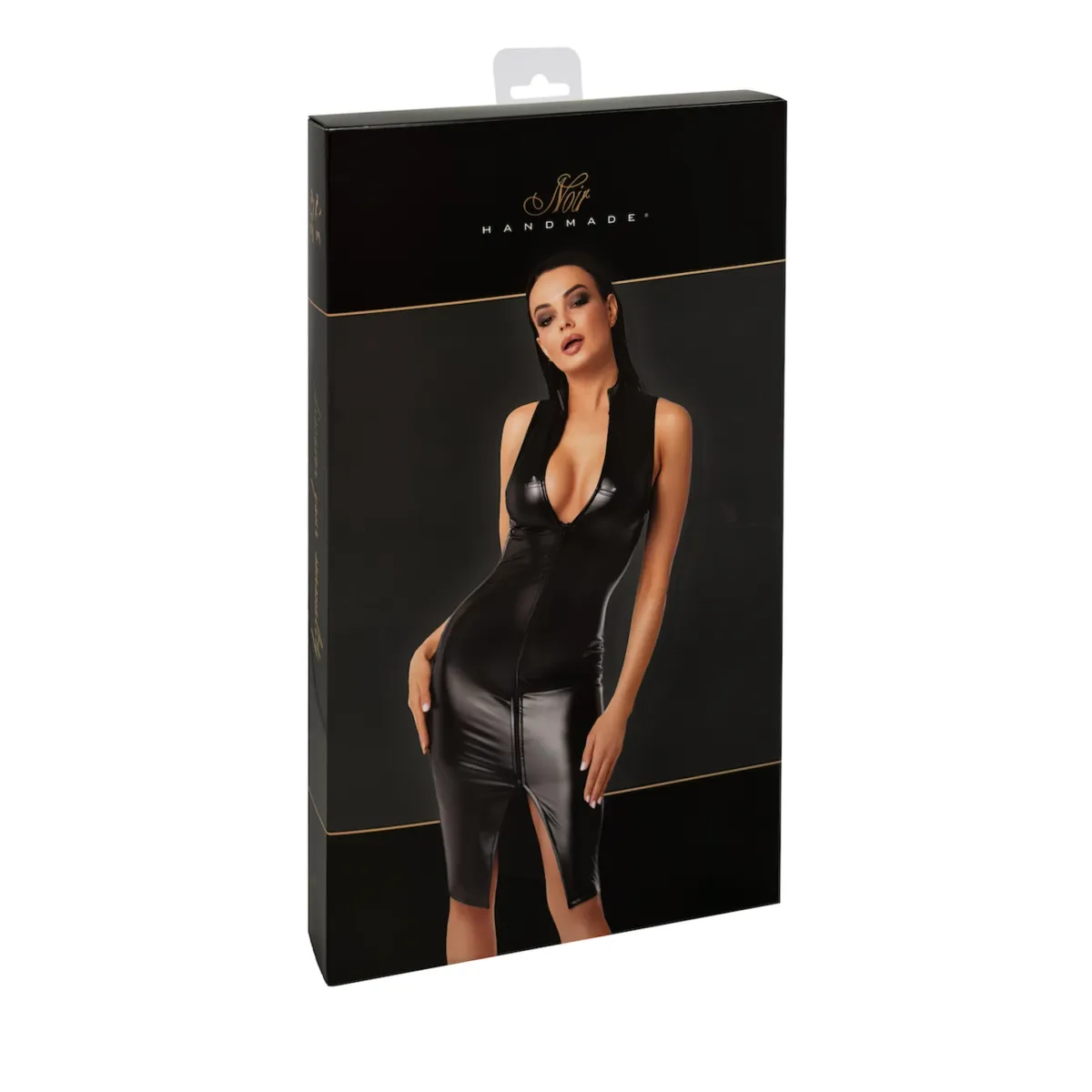 F337 halblanges Wetlook Kleid von Noir Handmade | Fesselliebe.de