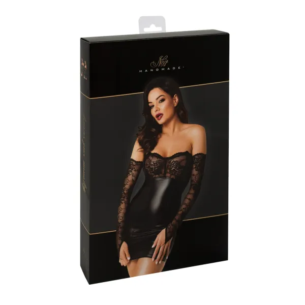 F340 Wetlook Minikleid mit Spitze von Noir Handmade | Fesselliebe.de