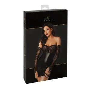 F340 Wetlook Minikleid mit Spitze von Noir Handmade