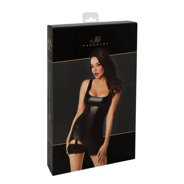 F344 Wetlook Minikleid mit Strumpfband von Noir Handmade | Fesselliebe.de