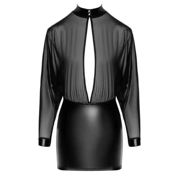 F348 Tüll-Minikleid mit Wetlook von Noir Handmade | Fesselliebe.de