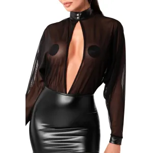 F348 Tüll-Minikleid mit Wetlook von Noir Handmade