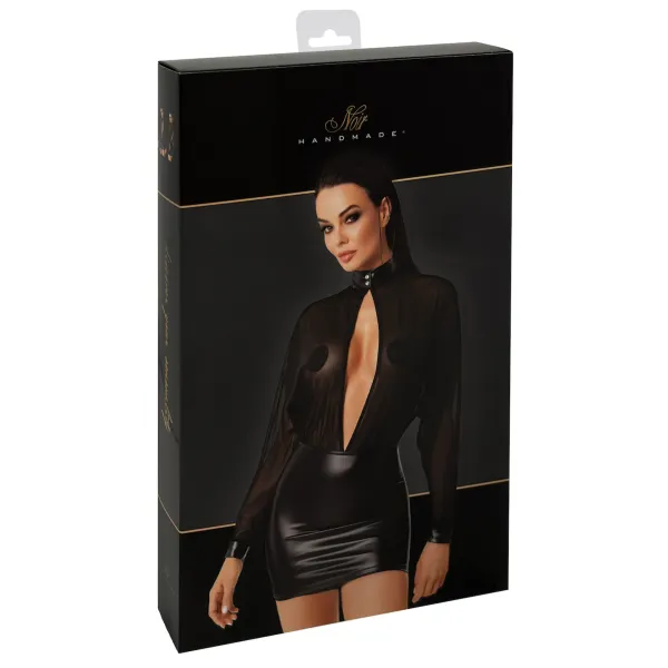 F348 Tüll-Minikleid mit Wetlook von Noir Handmade | Fesselliebe.de