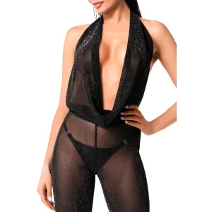 F350 Bodystocking mit Wasserfallausschnitt von Noir Handmade