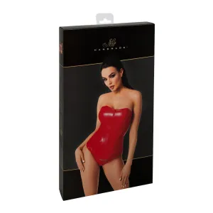 F355 Wetlook Corsagen-Top rot von Noir Hanndmade Orgia Collection