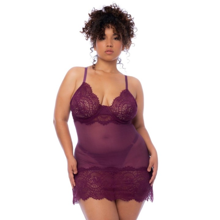 Weinrotes Chemise - MAL7554XWINE von Mapale | Fesselliebe.de