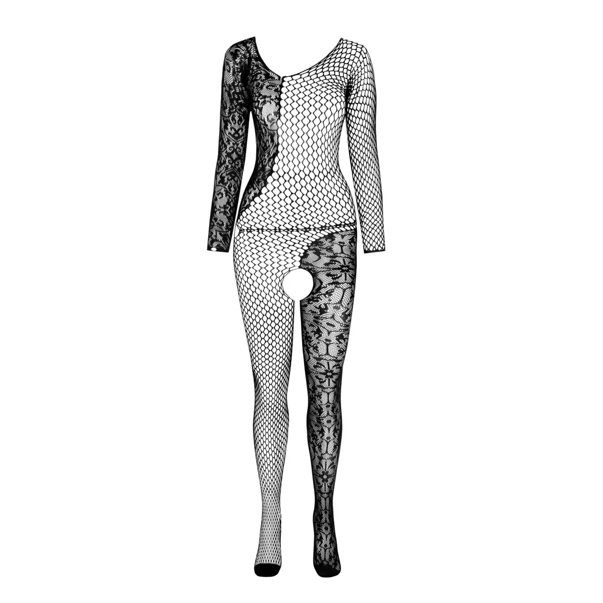 Schwarzer ouvert Bodystocking BS107 von Passion | Fesselliebe.de