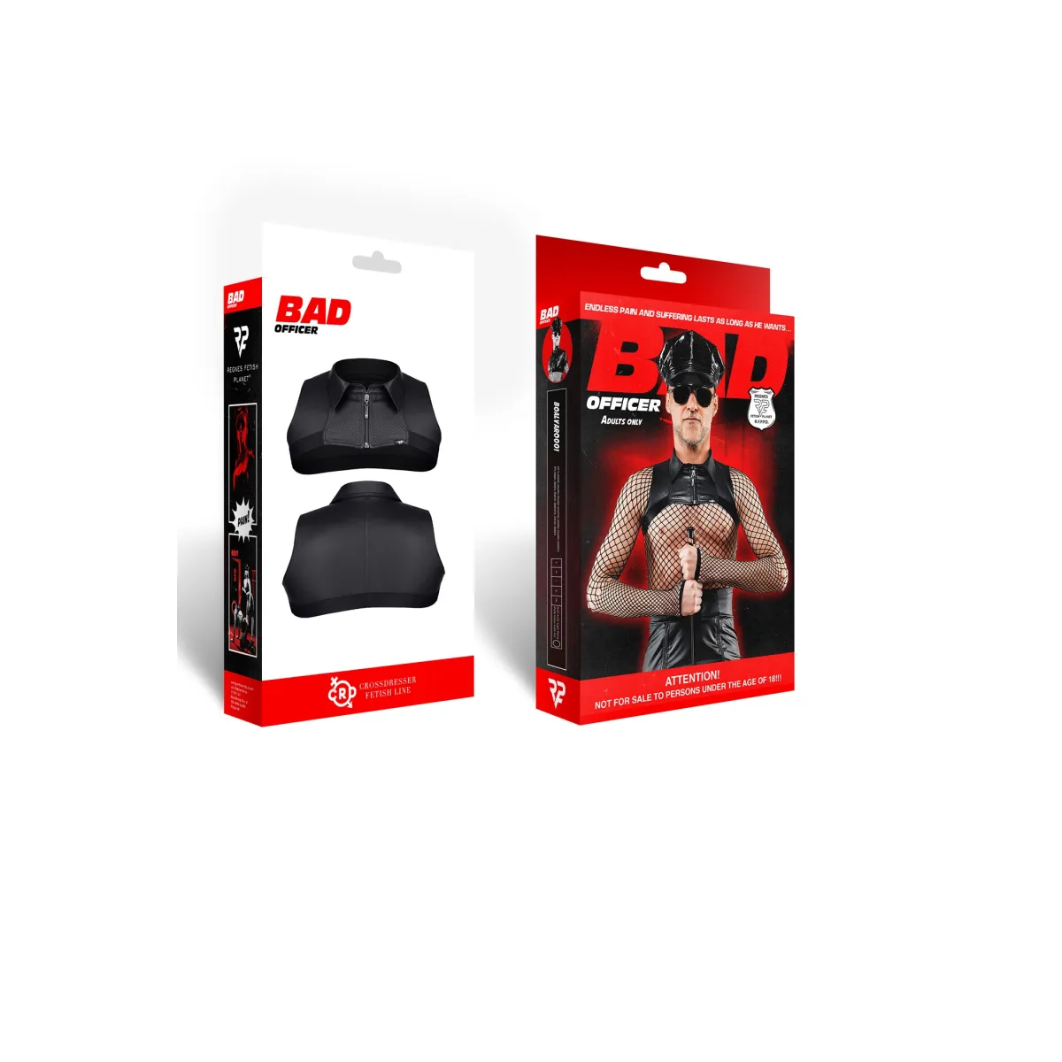 Extra kurzes Shirt BOAlvaro001 schwarz von RFP Bad Officer | Fesselliebe.de