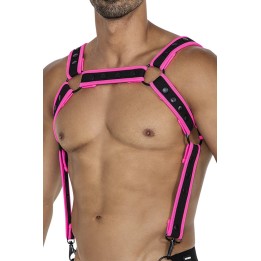 Schwarz/pinker Brust-Harness 05 von Cut4Men | Fesselliebe.de