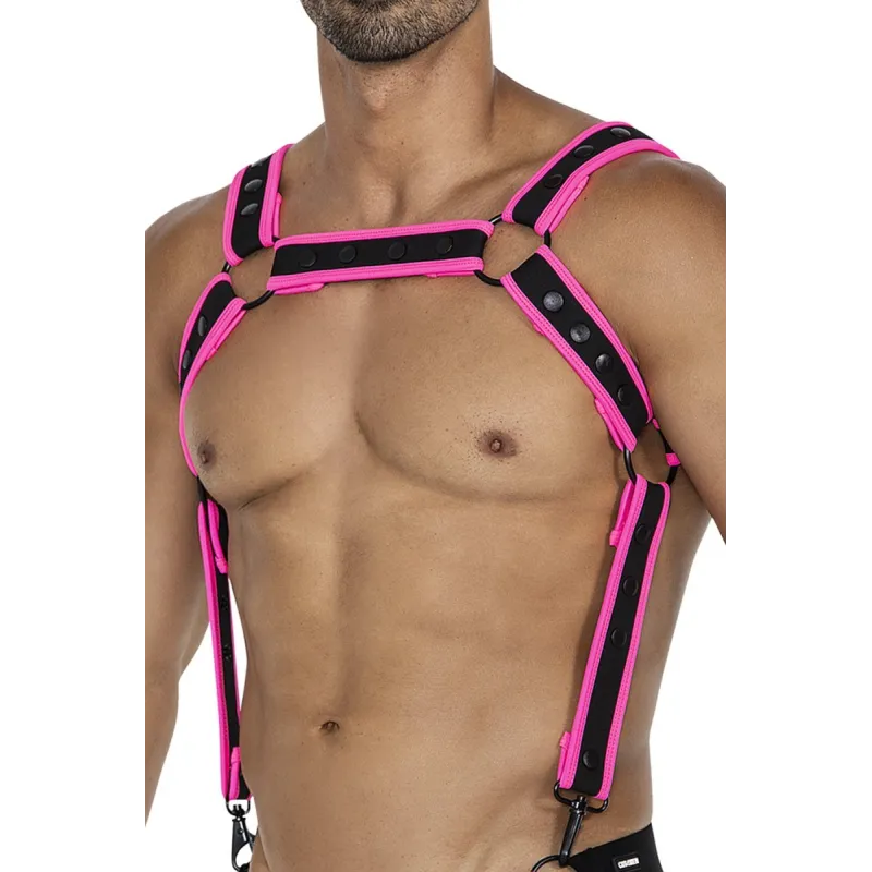 Schwarz/pinker Brust-Harness 05 von Cut4Men | Fesselliebe.de