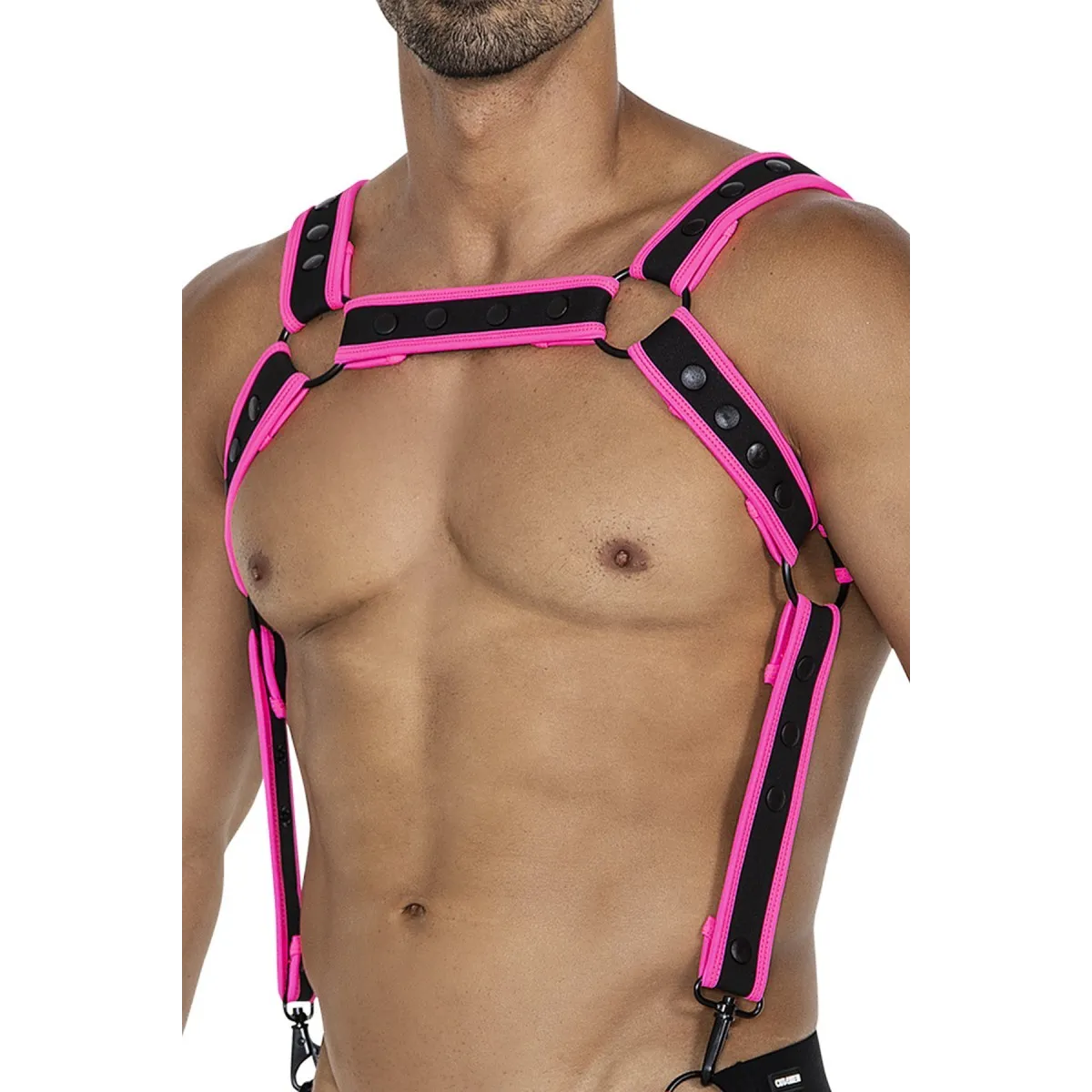 Schwarz/pinker Brust-Harness 05 von Cut4Men | Fesselliebe.de