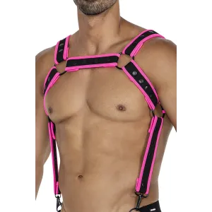 Schwarz/pinker Brust-Harness 05 von Cut4Men | Fesselliebe.de