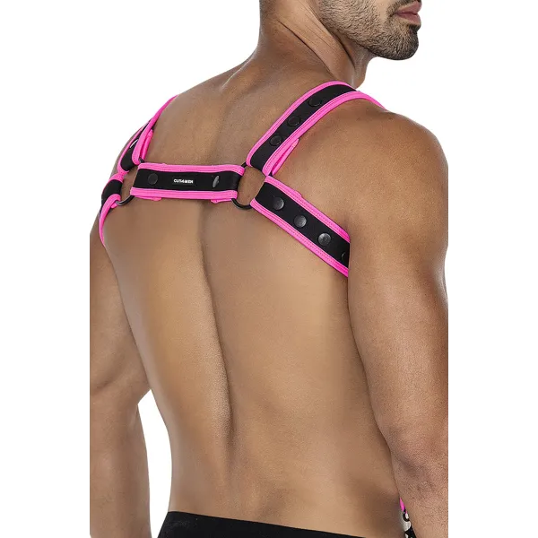 Schwarz/pinker Brust-Harness 05 von Cut4Men | Fesselliebe.de