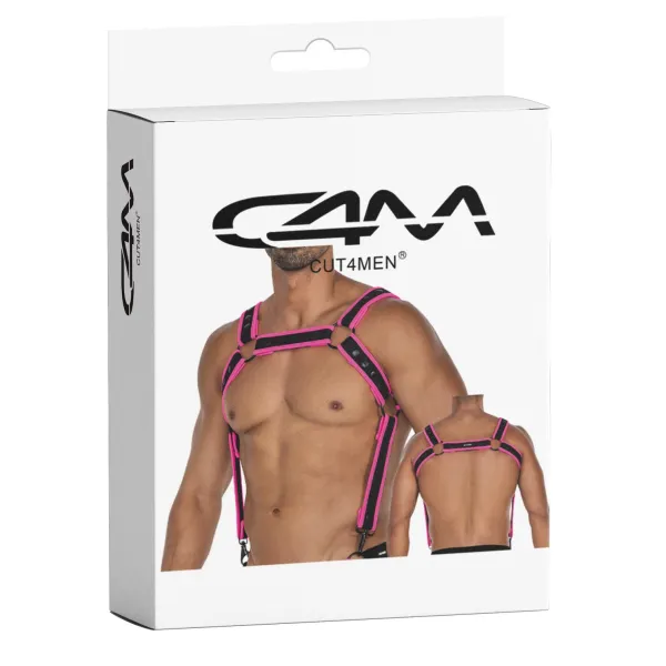 Schwarz/pinker Brust-Harness 05 von Cut4Men | Fesselliebe.de