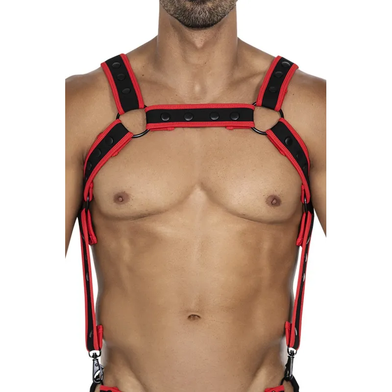 Schwarz/roter Brust-Harness 05 von Cut4Men | Fesselliebe.de