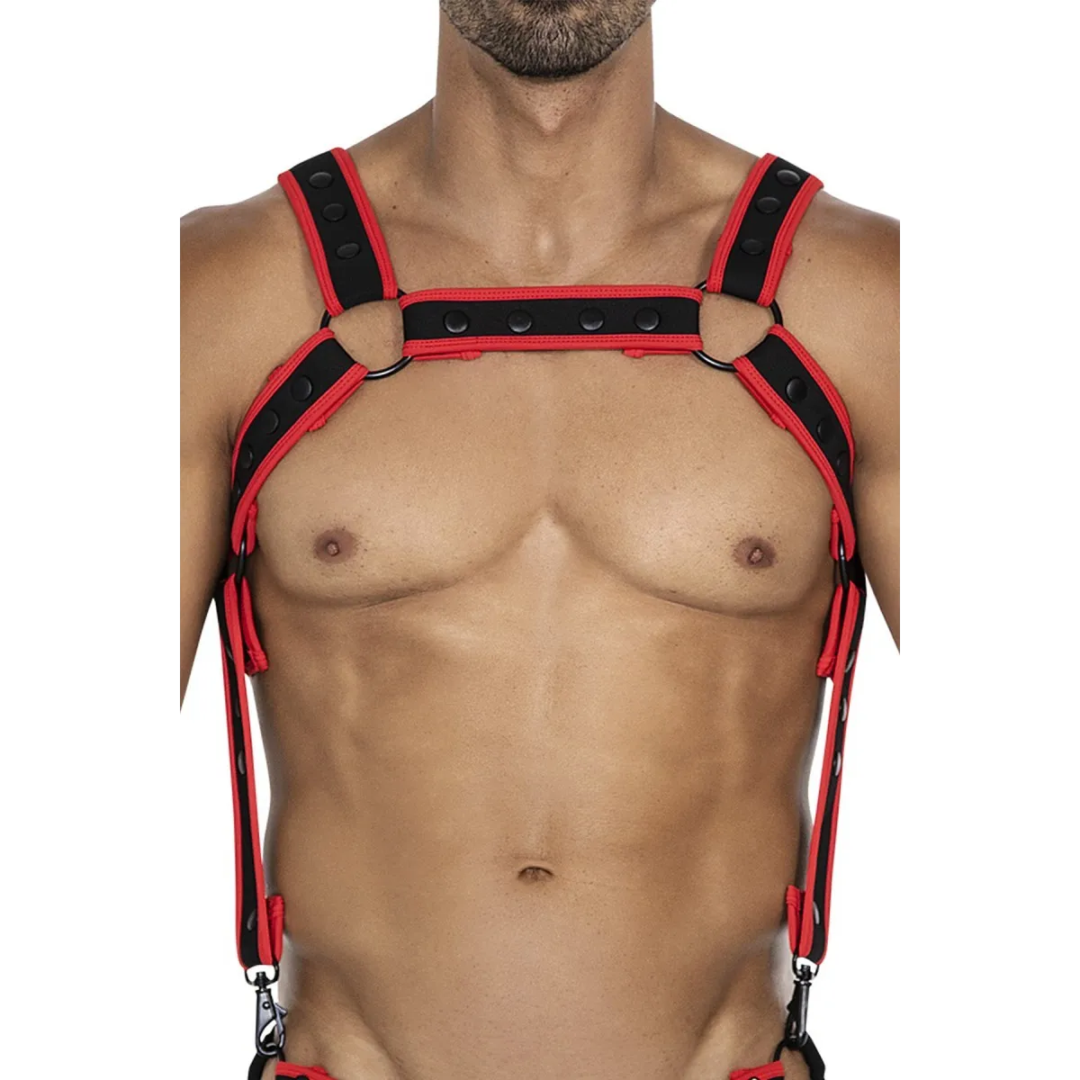 Schwarz/roter Brust-Harness 05 von Cut4Men | Fesselliebe.de