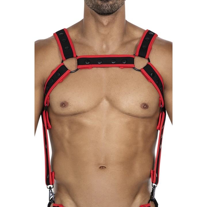 Schwarz/roter Brust-Harness 05 von Cut4Men | Fesselliebe.de