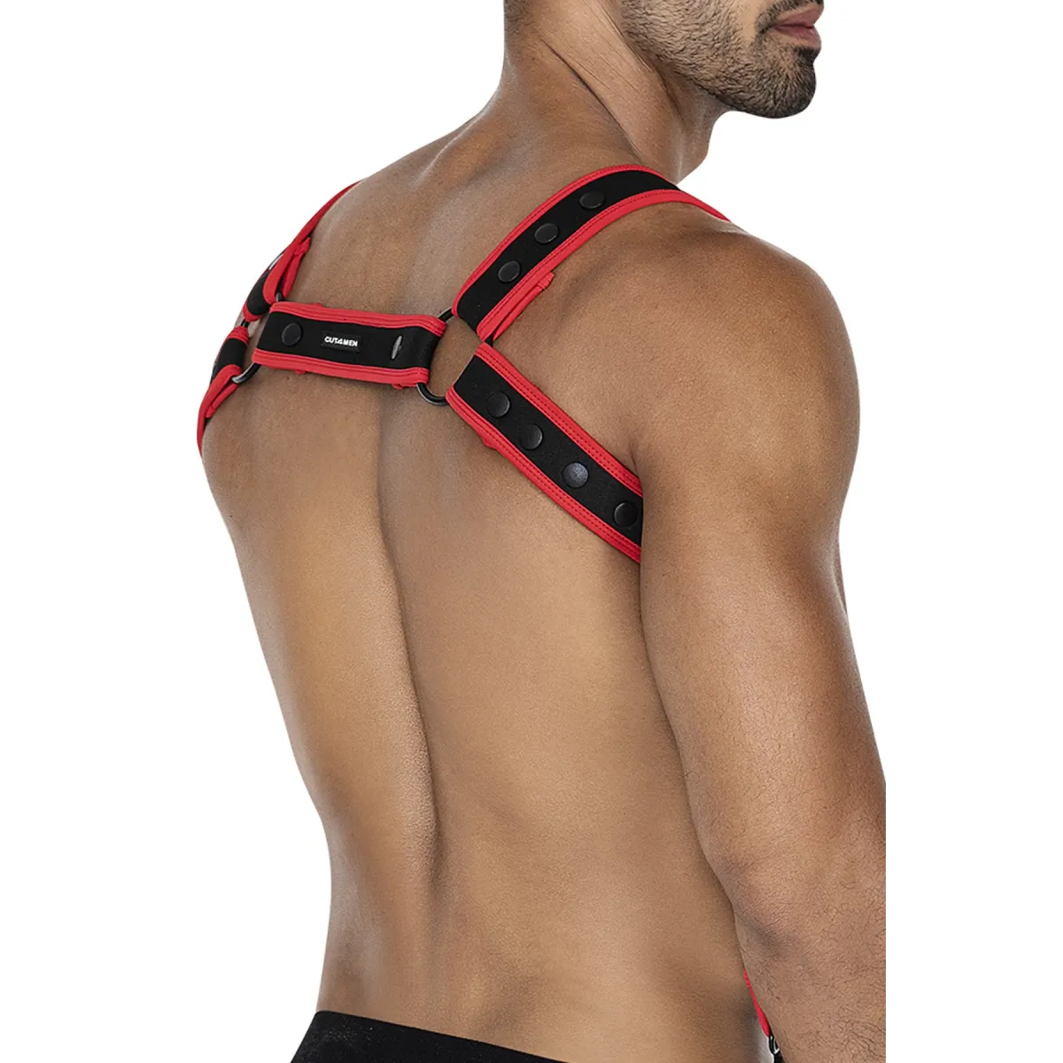 Schwarz/roter Brust-Harness 05 von Cut4Men | Fesselliebe.de