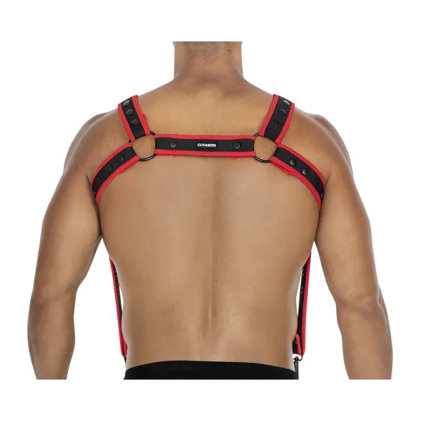 Schwarz/roter Brust-Harness 05 von Cut4Men | Fesselliebe.de