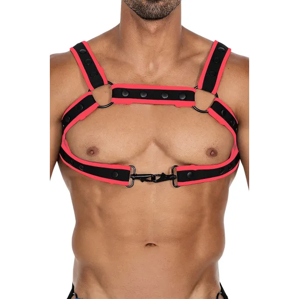 Schwarz/roter Brust-Harness 05 von Cut4Men | Fesselliebe.de