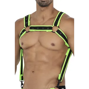 Schwarz/grüner Brust-Harness 05 von Cut4Men | Fesselliebe.de
