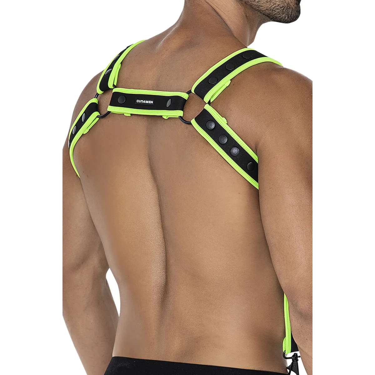 Schwarz/grüner Brust-Harness 05 von Cut4Men | Fesselliebe.de