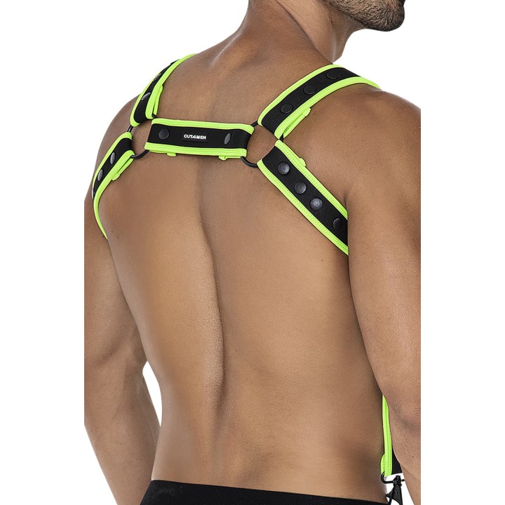 Schwarz/grüner Brust-Harness 05 von Cut4Men | Fesselliebe.de