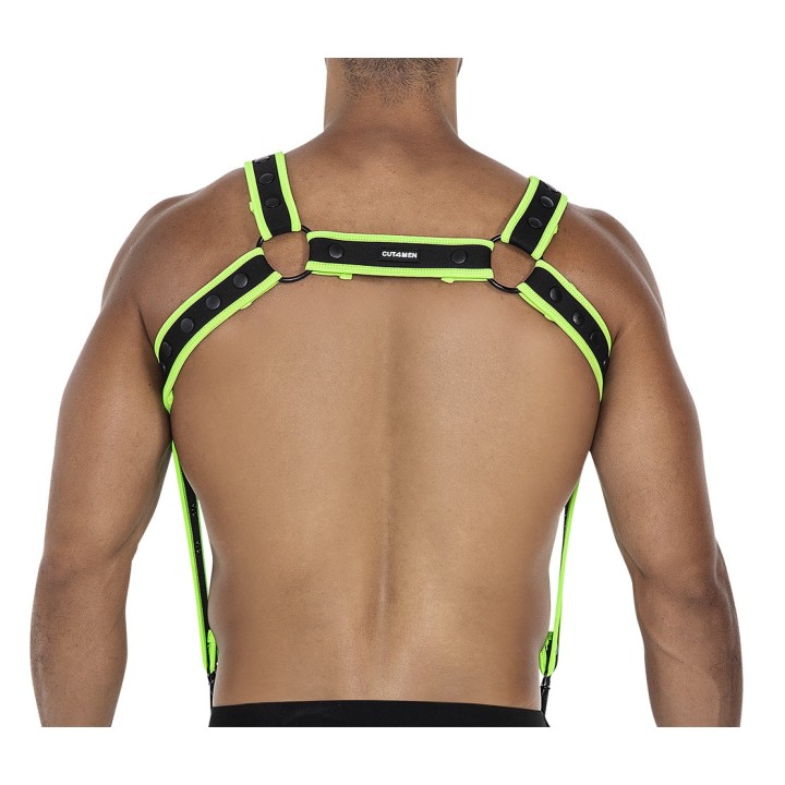 Schwarz/grüner Brust-Harness 05 von Cut4Men | Fesselliebe.de