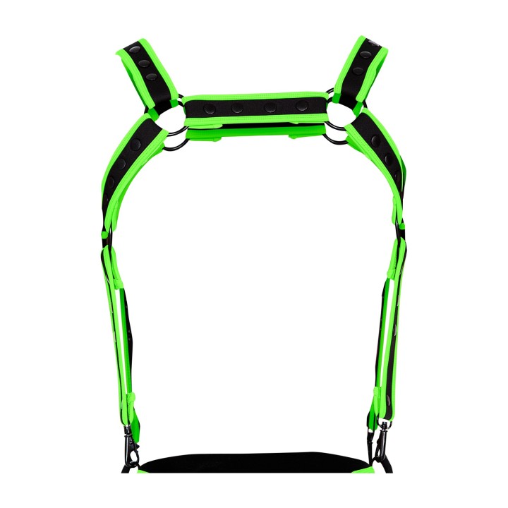 Schwarz/grüner Brust-Harness 05 von Cut4Men | Fesselliebe.de