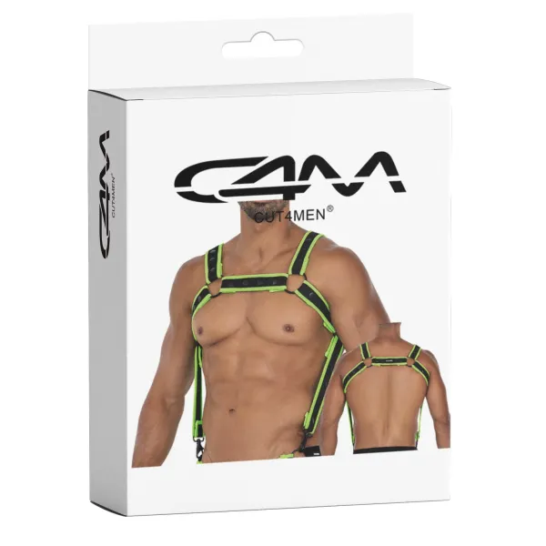 Schwarz/grüner Brust-Harness 05 von Cut4Men | Fesselliebe.de