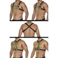 Schwarz/neongrüner Brust-Harness 06 von Cut4Men