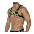 Schwarz/neongrüner Brust-Harness 06 von Cut4Men