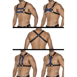 Schwarz/blauer Brust-Harness 06 von Cut4Men | Fesselliebe.de