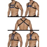 Schwarz/blauer Brust-Harness 06 von Cut4Men | Fesselliebe.de