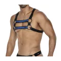 Schwarz/blauer Brust-Harness 06 von Cut4Men