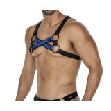 Schwarz/blauer Brust-Harness 06 von Cut4Men | Fesselliebe.de