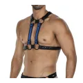 Schwarz/blauer Brust-Harness 06 von Cut4Men