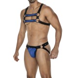 Schwarz/blauer Brust-Harness 06 von Cut4Men | Fesselliebe.de