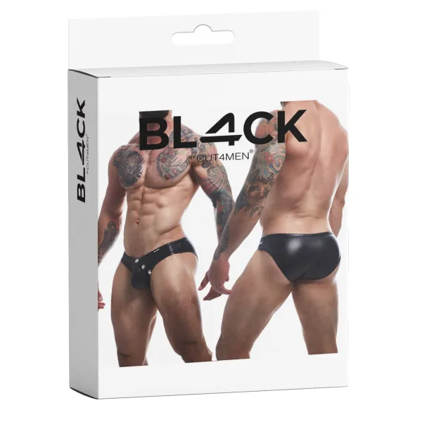 Schwarzer Wetlook Slip BL4CK01 von Cut4Men | Fesselliebe.de