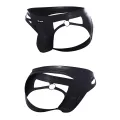 Schwarzer Wetlook Jockstrap BL4CK02 von Cut4Men