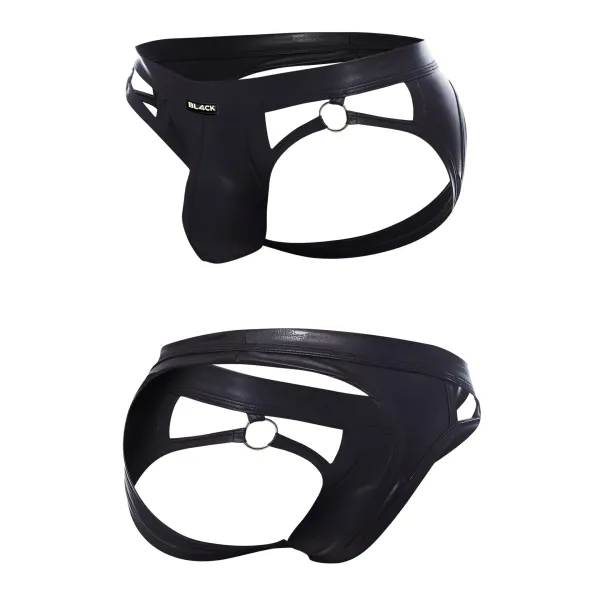 Schwarzer Wetlook Jockstrap BL4CK02 von Cut4Men | Fesselliebe.de