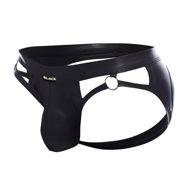 Schwarzer Wetlook Jockstrap BL4CK02 von Cut4Men | Fesselliebe.de