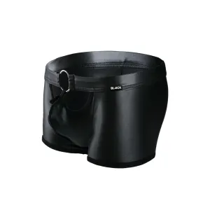 Schwarzer Wetlook Boxer BL4CK03 von Cut4Men