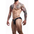 Schwarzer Wetlook Slip BL4CK04 von Cut4Men